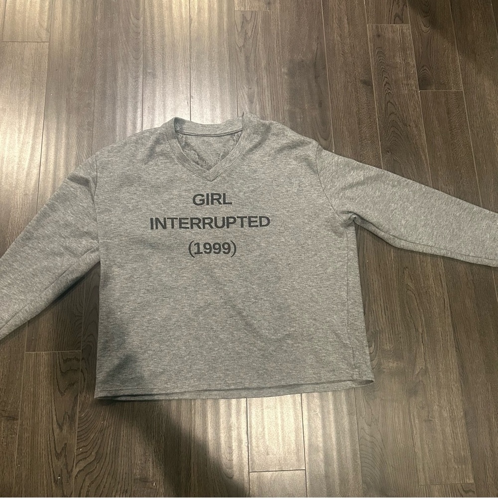Gray V-Neck Sweater - Picture 4 of 11